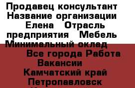 Продавец-консультант › Название организации ­ Елена › Отрасль предприятия ­ Мебель › Минимальный оклад ­ 20 000 - Все города Работа » Вакансии   . Камчатский край,Петропавловск-Камчатский г.